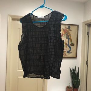 Jil Sander sheer black blouse